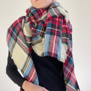 ASOS Oversized square scarf in check, multi color